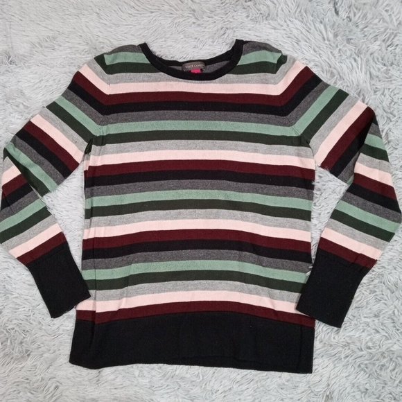 Vince Camuto Sweaters - Vince Camuto Womens Sweater Multicolor Small Pullover‎ Stripes Crew Neck